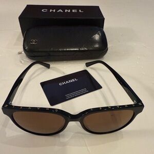 Chanel Butterfly Sunglasses.  NWOT. Gold Chanel Logo! Stunning W-case & box.